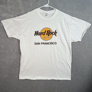 Hard Rock Cafe San Francisco Adult Xl White Menst Shirtwbc110